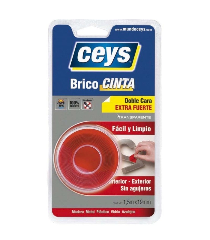 CINTA DOBLE CARA TRANSPARENTE BRICOCINTA 1.5 M CEYS