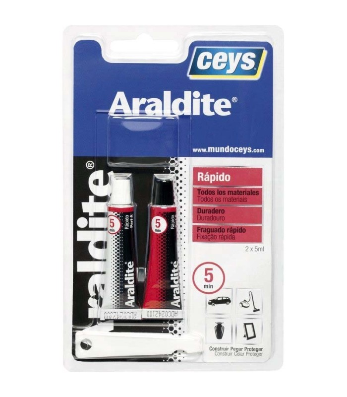 ADHESIVO EPOXI ARALDIT RÁPIDO PEQUEÑO BLISTER 5+5ML CEYS