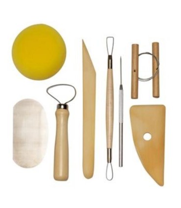 Kit Alfarero para modelado de arcilla con 8 Piezas