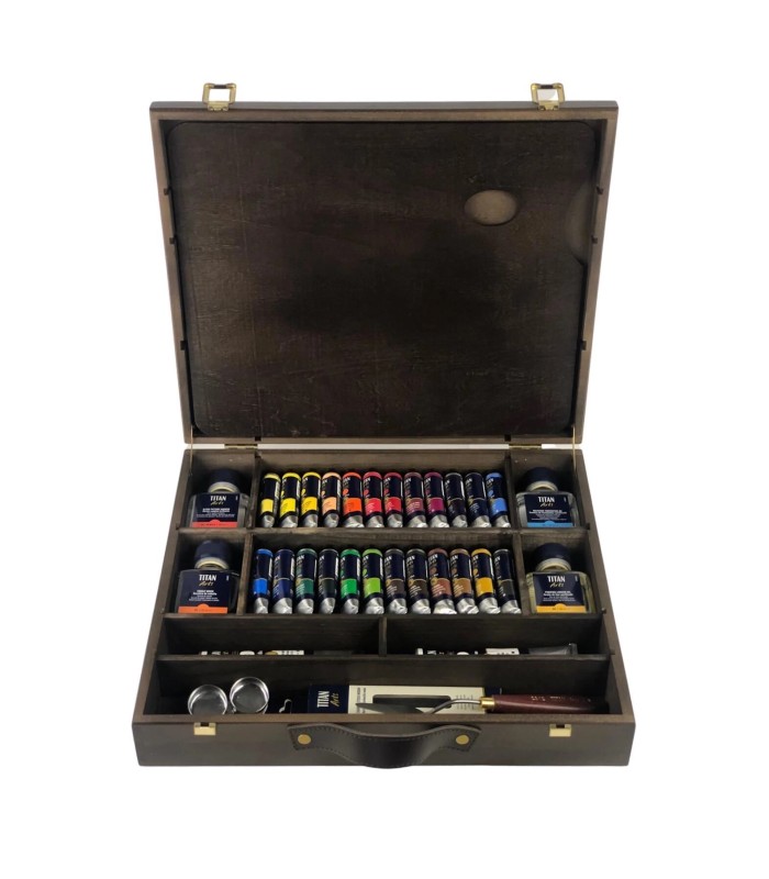 Caja óleo Titan Extra Fino 24 tubos – Set Premium 20 ml