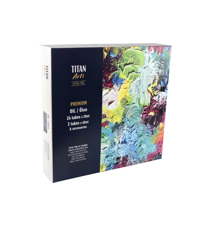 Caja óleo Titan Extra Fino 24 tubos – Set Premium 20 ml
