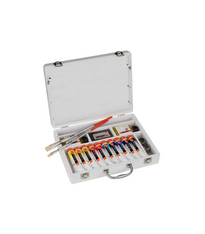 Caja de óleos al agua Cobra Study | Caja con 10 colores + accesorios