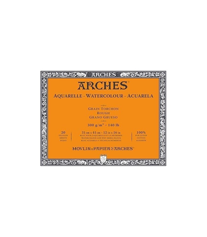 Bloc acuarela grano grueso 31x41 Arches 20 hojas