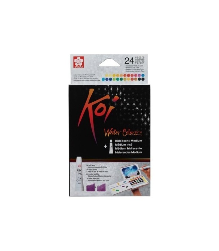 Caja de acuarelas Koi iridiscent 24 colores