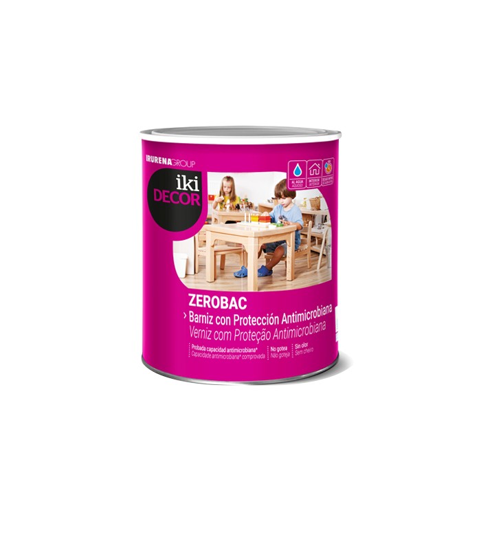 Zerobac barniz antimicrobiano incoloro 750 ml. IRURENA