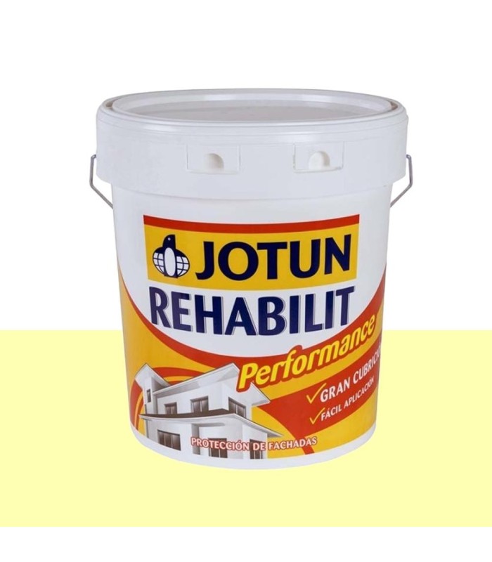 Pintura fachadas e interiores Rehabilit Jotun amarillo Sunkissed mate