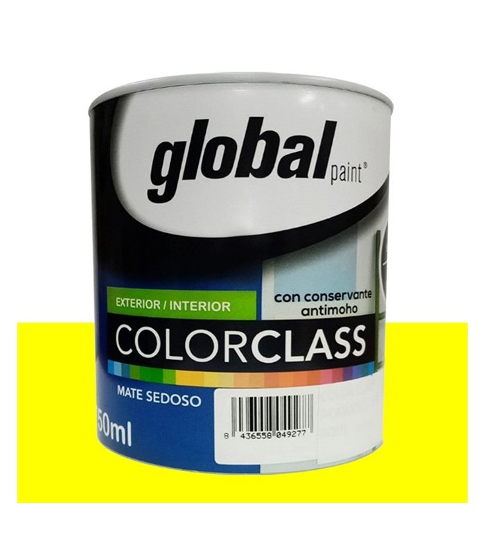 Pintura plástica mate acabado liso Globalpaint amarillo