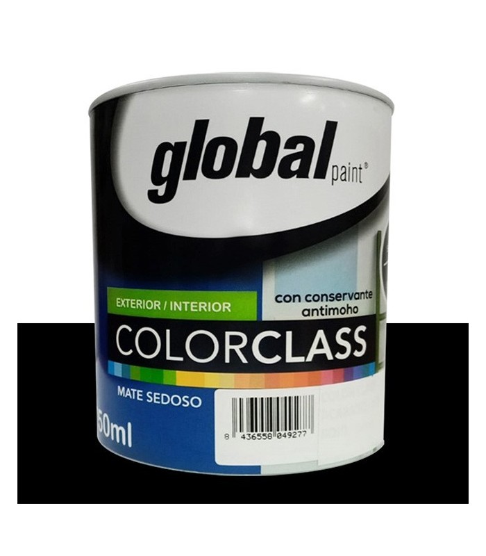 Pintura plástica Globalpaint negra acabado liso mate