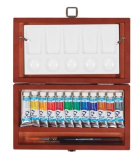 Caja de madera de lujo acuarela