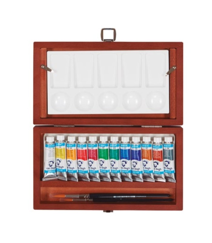 Caja de madera de lujo acuarela