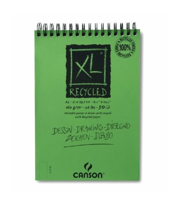 Bloc XL Papel de dibujo Reciclado Canson A3 (29,7x42) 160 gr.