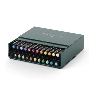 Estuche 24 rotuladores punta pincel de colores pitt Faber-Castell