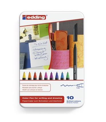 Caja de rotuladores edding 1200 ✅ Punta redonda fibra