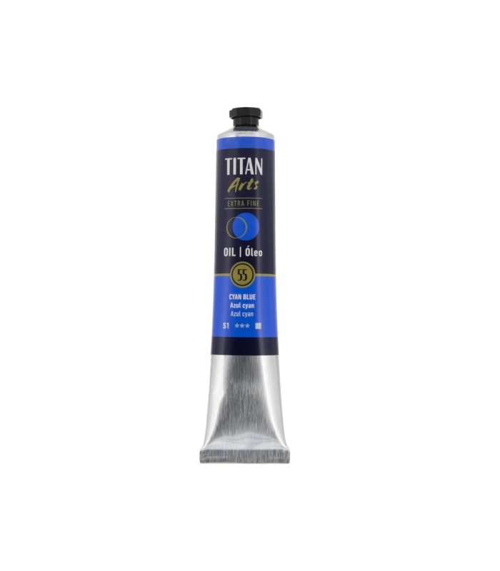Tubo de óleo Titan Extra Fino azul cyan