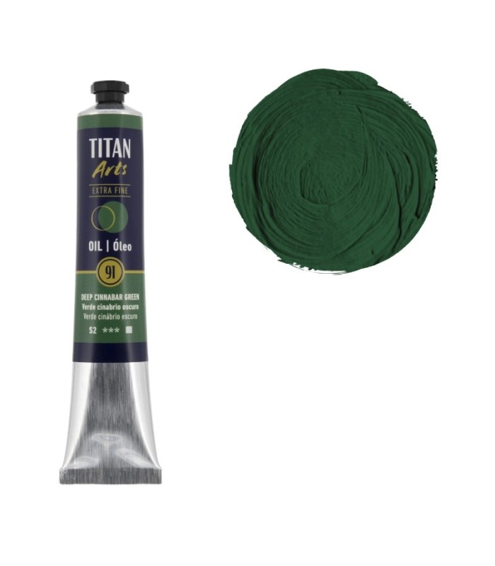 Tubo de óleo Titan Extra Fino gama color verde cinabrio oscuro