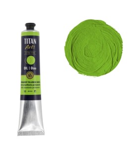 Tubo de óleo Titan Extra Fino gama color verde amarillento permanente
