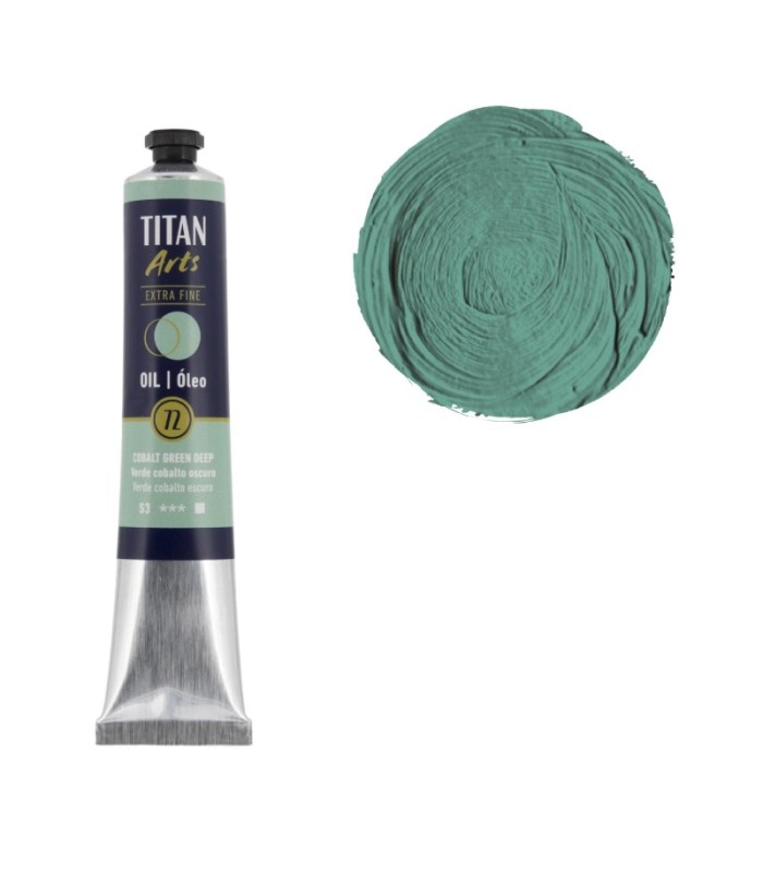 Tubo de óleo Titan Extra Fino gama color verde cobalto oscuro