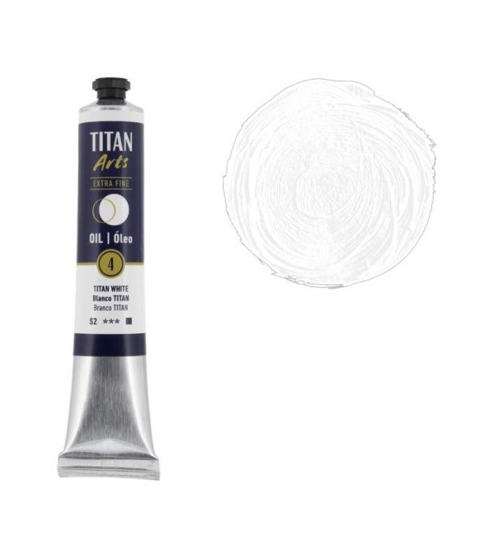 Tubo de óleo Titan Extra Fino gama color blanco titan