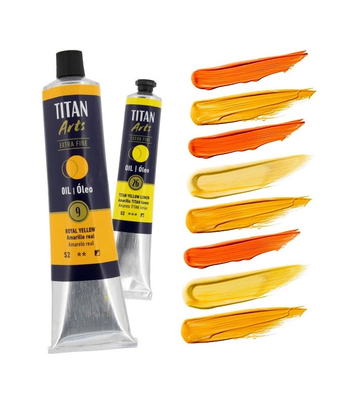 Tubo de óleo Titan Extra Fino gama color amarillo