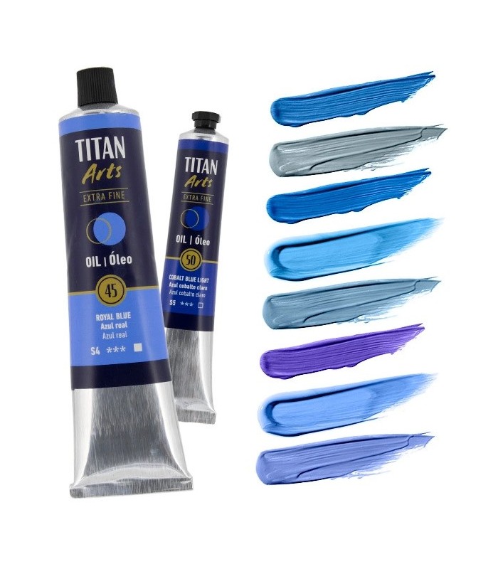 Tubo de óleo Titan Extra Fino gama color azul