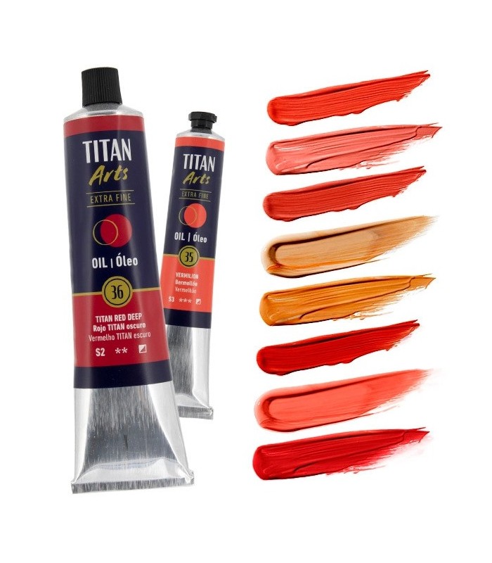 Tubo de óleo Titan Extra Fino gama color rojo