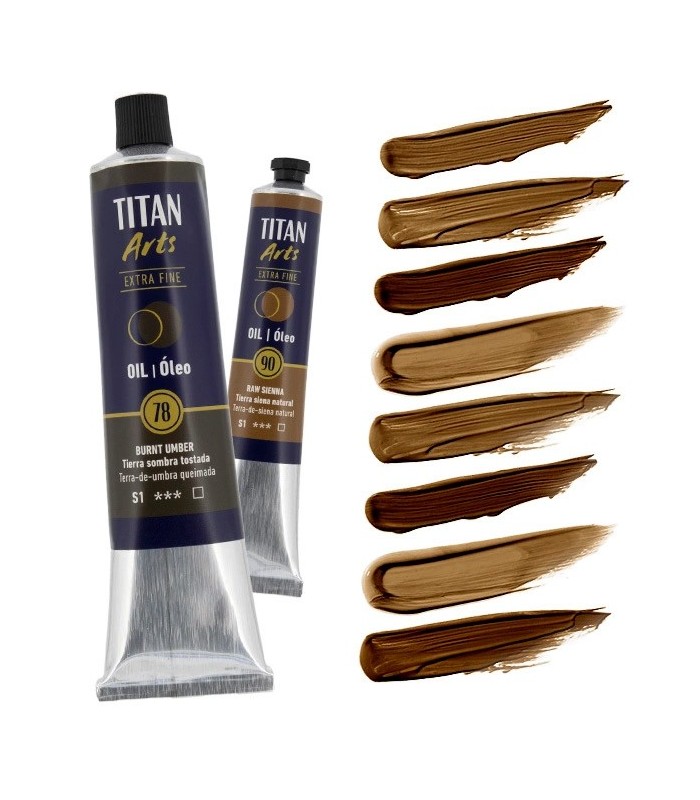 Tubo de óleo Titan Extra Fino gama color tierra