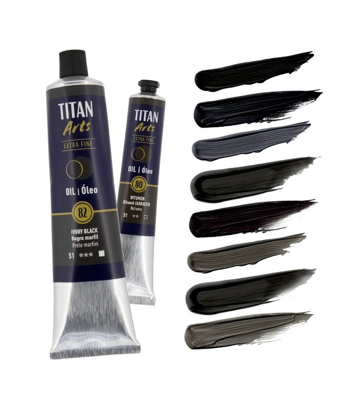 Tubo de óleo Titan Extra Fino gama color negro