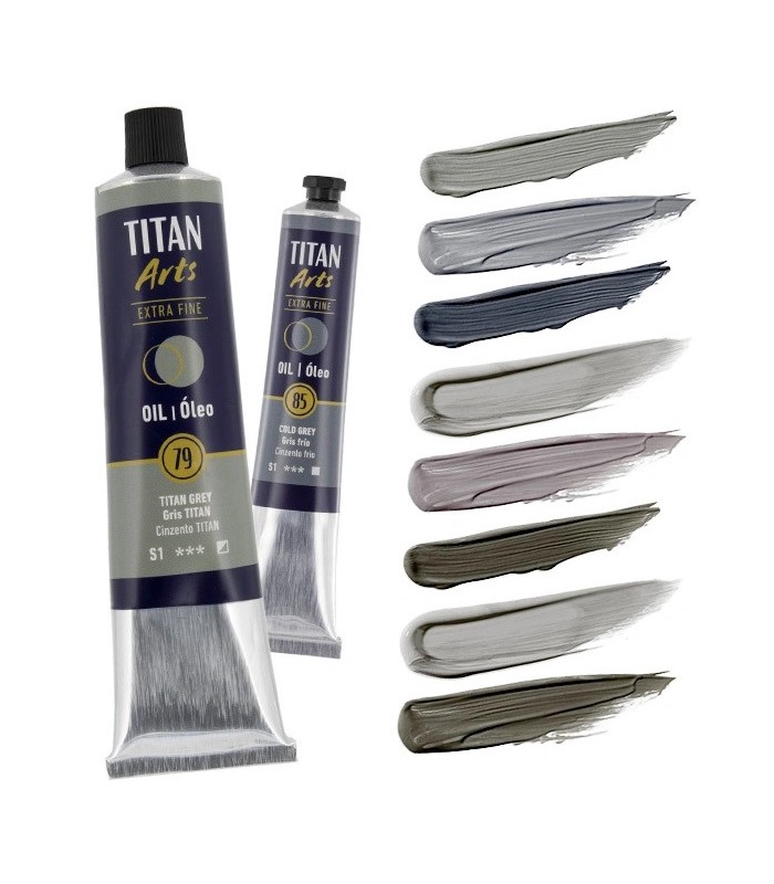 Tubo de óleo Titan Extra Fino gama color gris