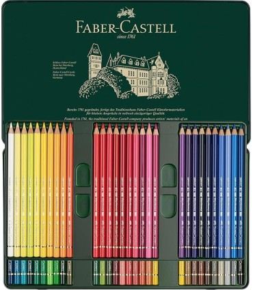 Estuche de metal con 60 lápices de color Polychromos Faber-Castell