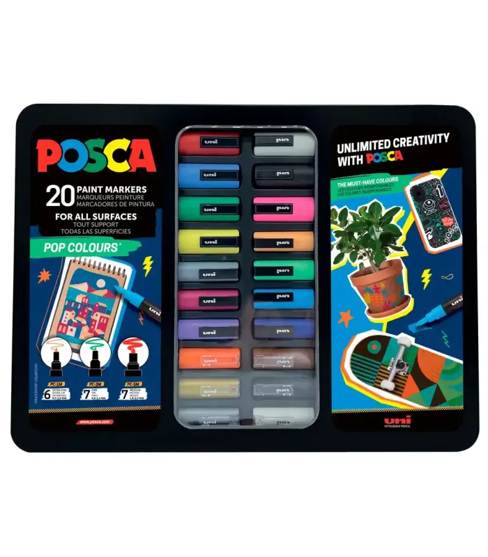 Maleta metálica Pop Colours 20 uds