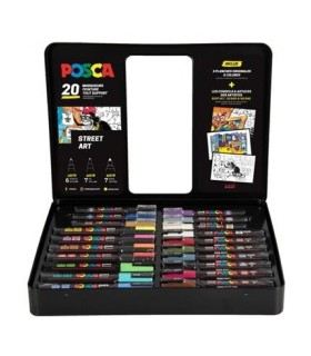 Maleta metálica 20 rotuladores Posca