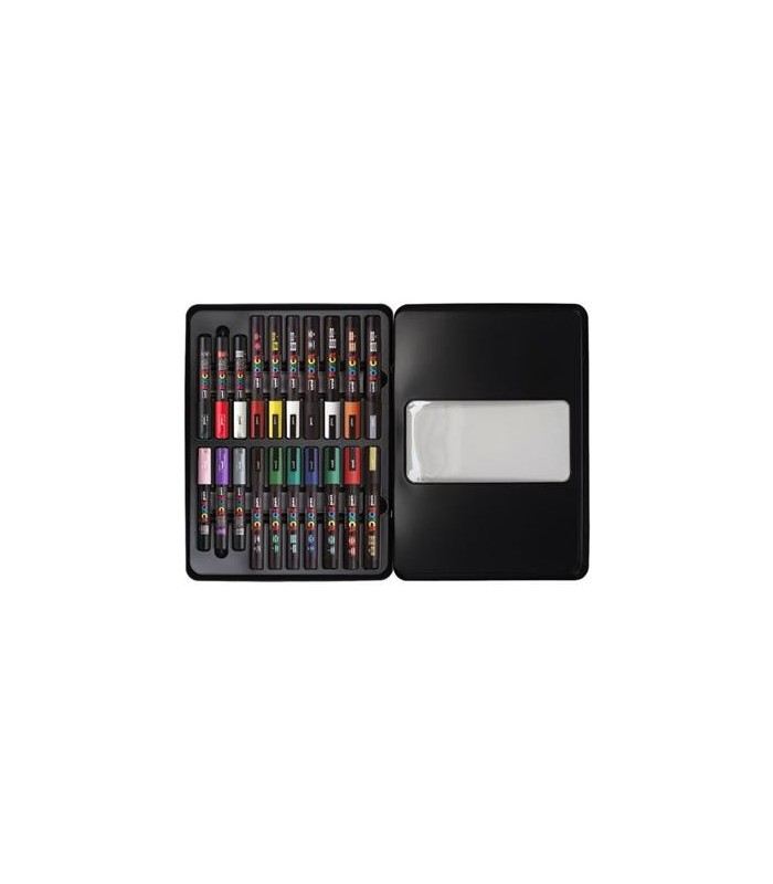 Maleta metálica 20 rotuladores Posca