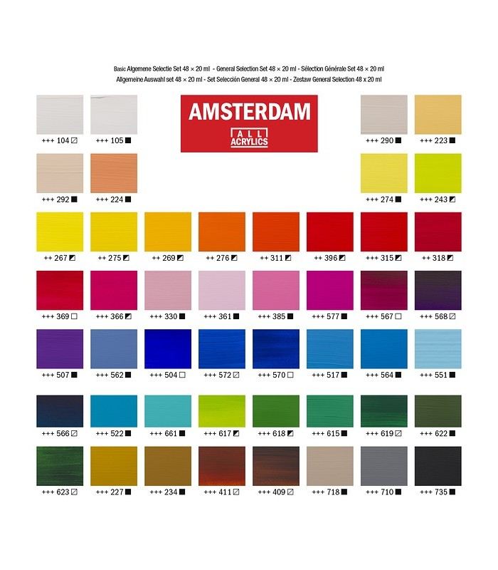 Set de 48 acrílicos Amsterdam x 20 ml