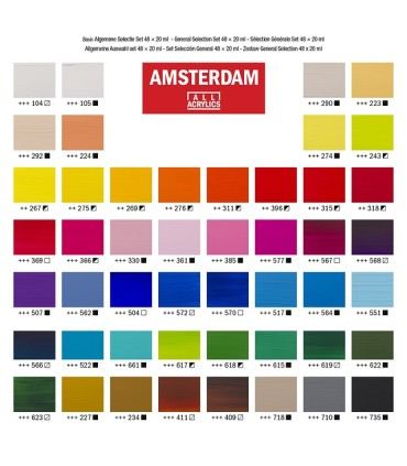 Set de 48 acrílicos Amsterdam x 20 ml