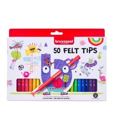 Estuche 50 rotuladores Bruynzeel