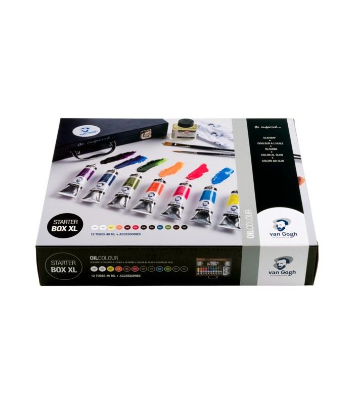 Caja óleo Starter XL Van Gogh 12 uds x 40 ml + accesorios