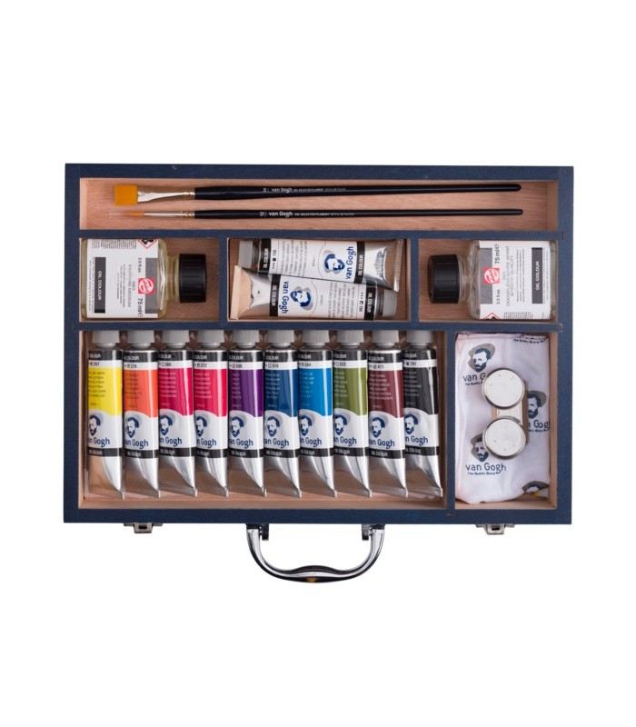 Caja óleo Starter XL Van Gogh 12 uds x 40 ml + accesorios
