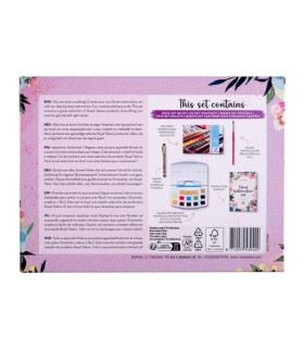 Estuche de acuarelas floral