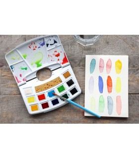 Estuche de acuarelas floral