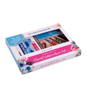 Estuche de acuarelas floral