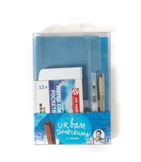 Set urban sketching azul