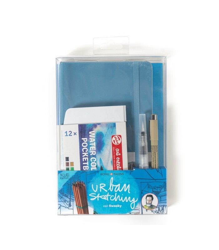 Set urban sketching azul