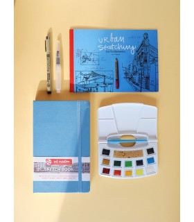 Set urban sketching azul