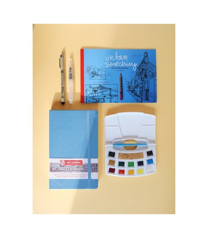 Set urban sketching azul