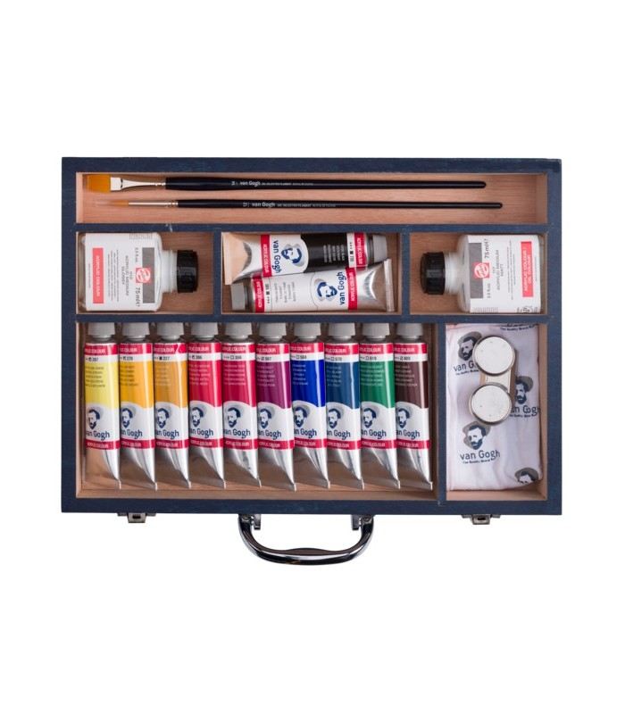 Caja acrílico Starter XL Van Gogh 12 uds x 40 ml + accesorios