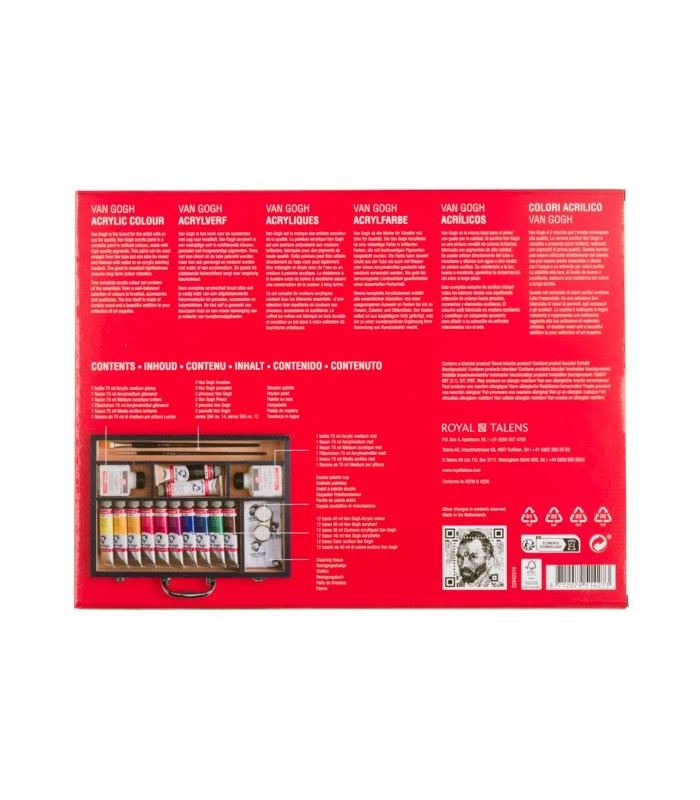 Caja acrílico Starter XL Van Gogh 12 uds x 40 ml + accesorios