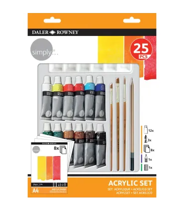 Set acrílico 25 piezas Daler Rowney