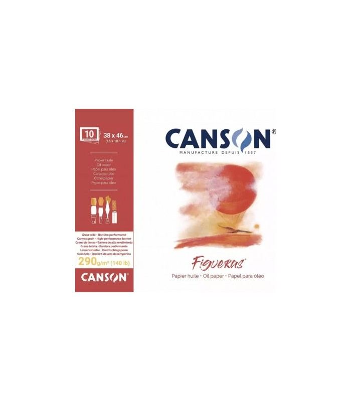Bloc Papel dibujo Figueras Canson encolados 1 lado 10 hojas 290 gramos