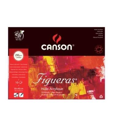 Bloc Papel dibujo Figueras Canson encolados 1 lado 10 hojas 290 gramos