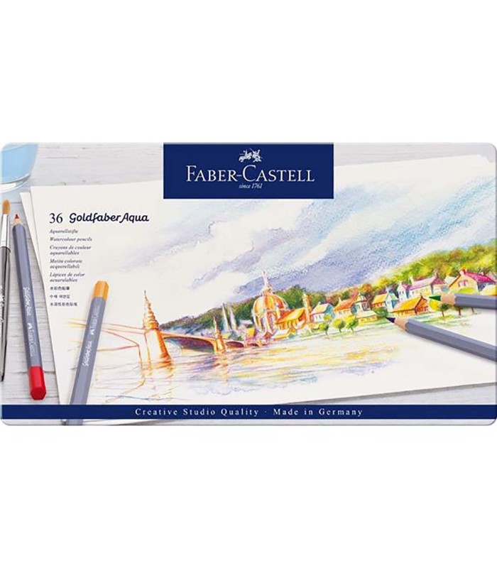 Estuche metálico de 36 lápices acuarelables Goldfaber de Faber-Castell